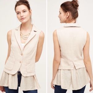 Anthropologie Hei Hei Cream skirted vest size XS